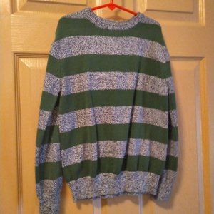 Cat & Jack boys holiday green striped sweater 8/10